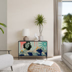 KANAGAWA BEAUTY Aparador de 2 Portas em Acabamento Preto