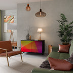 VIVID GEOMETRY Aparador de 2 Portas em Acabamento Preto