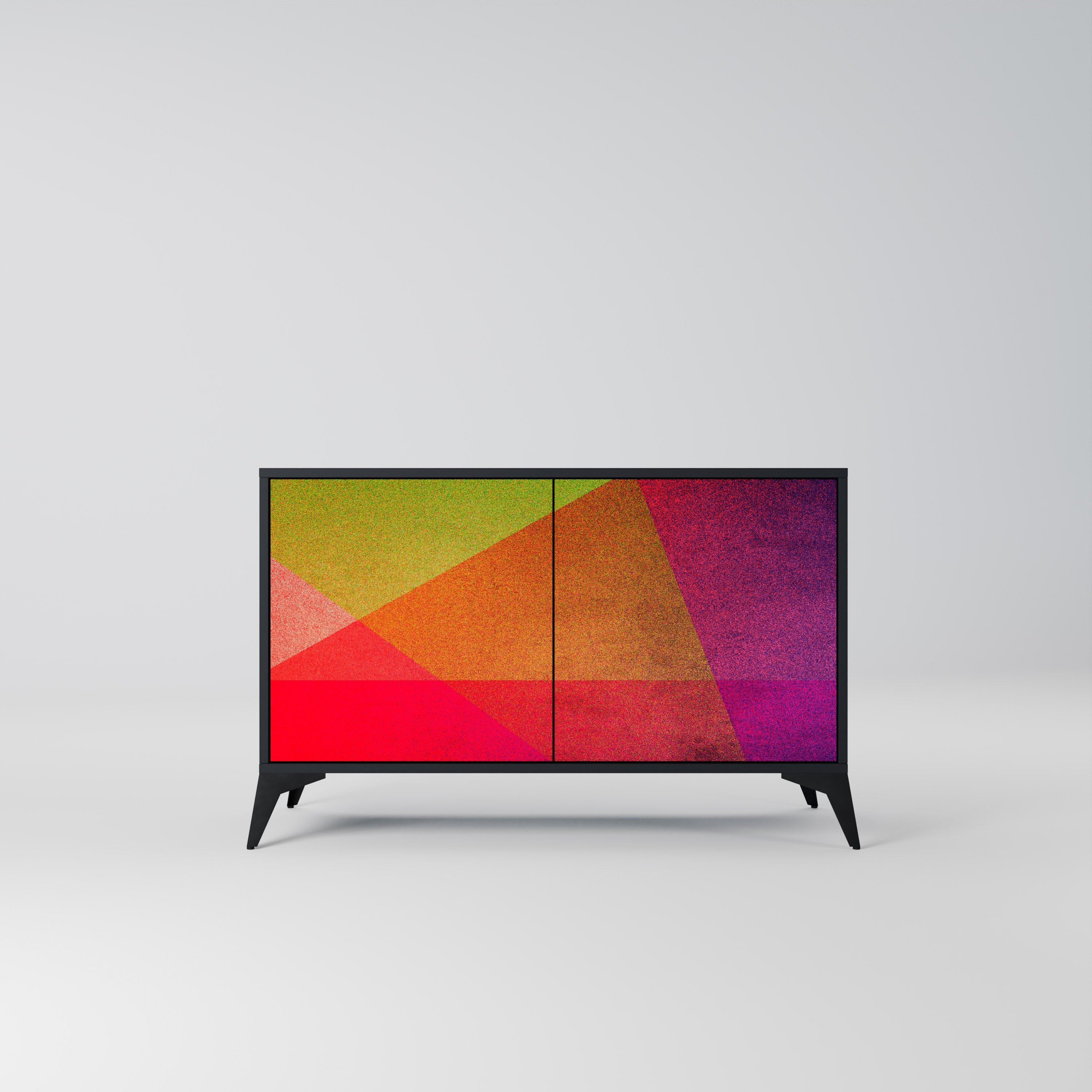 VIVID GEOMETRY Aparador de 2 Portas em Acabamento Preto