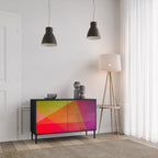 VIVID GEOMETRY Aparador de 2 Portas em Acabamento Preto