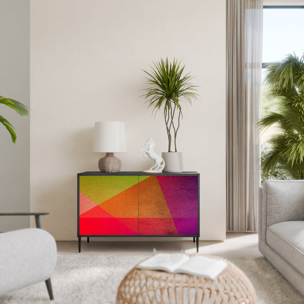 VIVID GEOMETRY Aparador de 2 Portas em Acabamento Preto