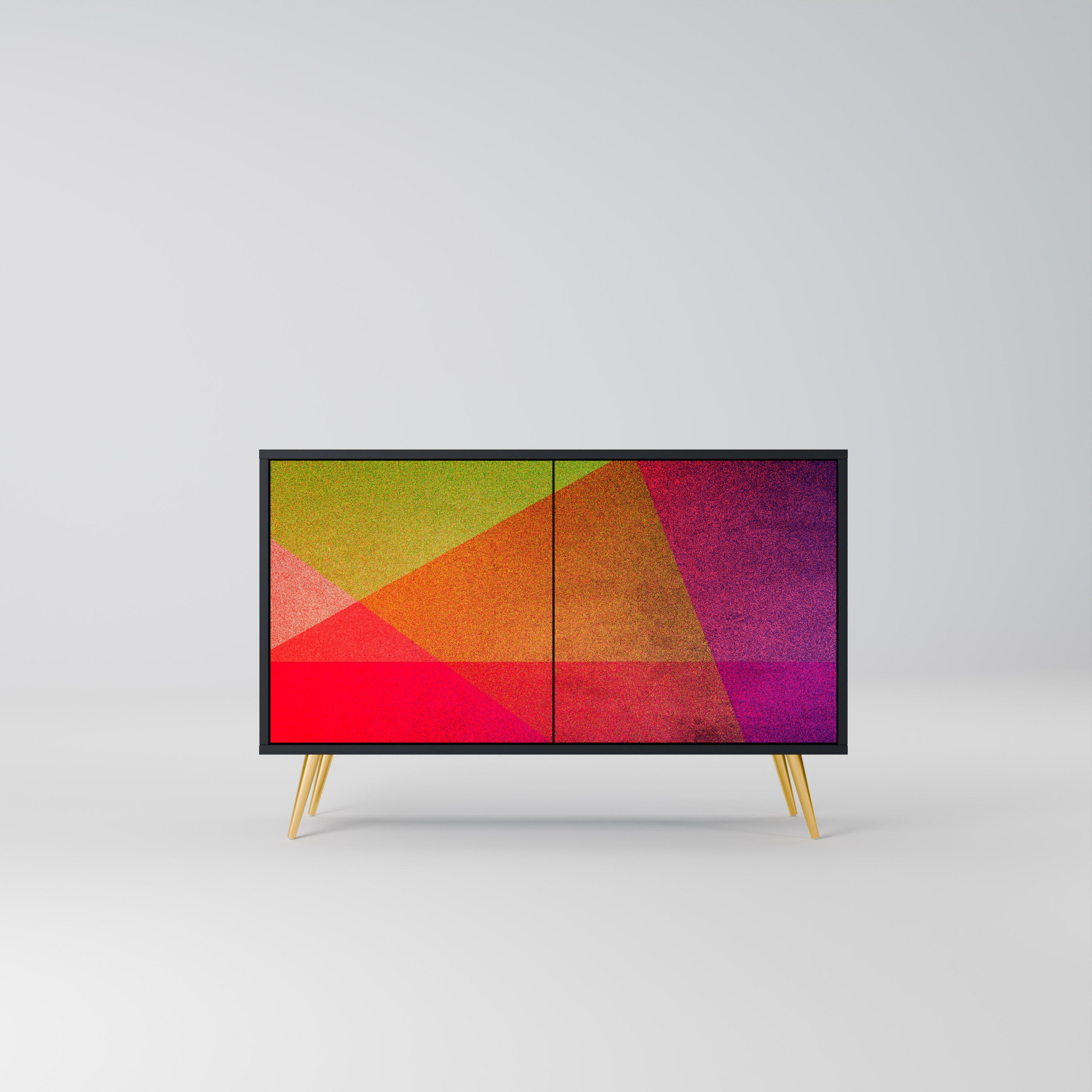 VIVID GEOMETRY Aparador de 2 Portas em Acabamento Preto