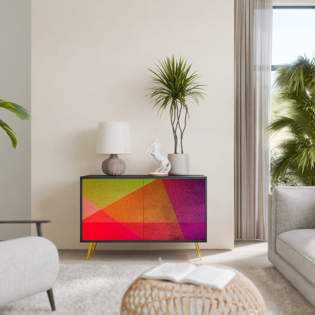 VIVID GEOMETRY Aparador de 2 Portas em Acabamento Preto