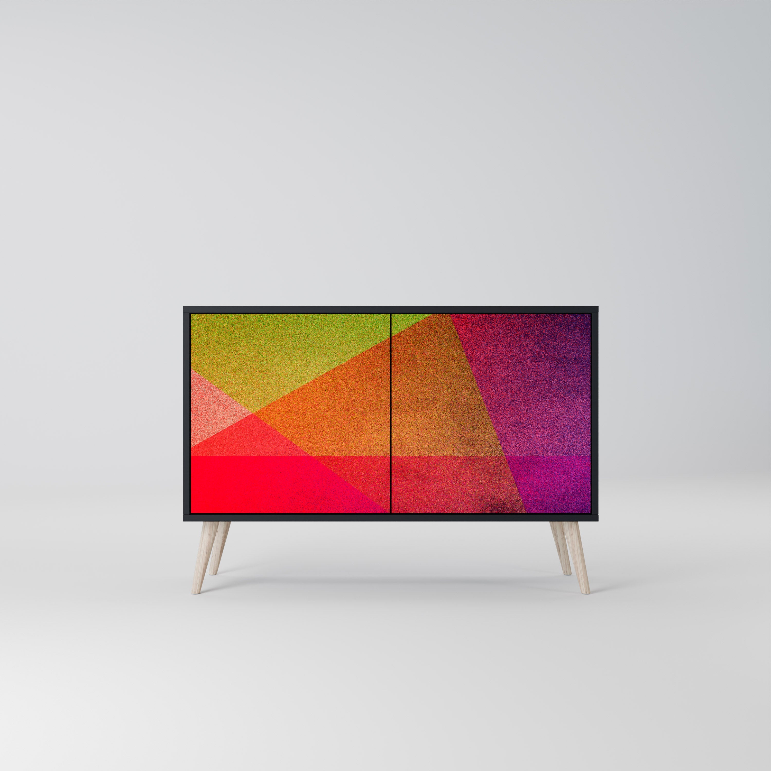 VIVID GEOMETRY Aparador de 2 Portas em Acabamento Preto