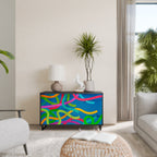 STREAMER TANGLE Aparador de 2 Portas em Acabamento Preto