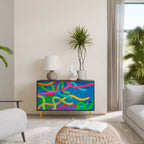 STREAMER TANGLE Aparador de 2 Portas em Acabamento Preto