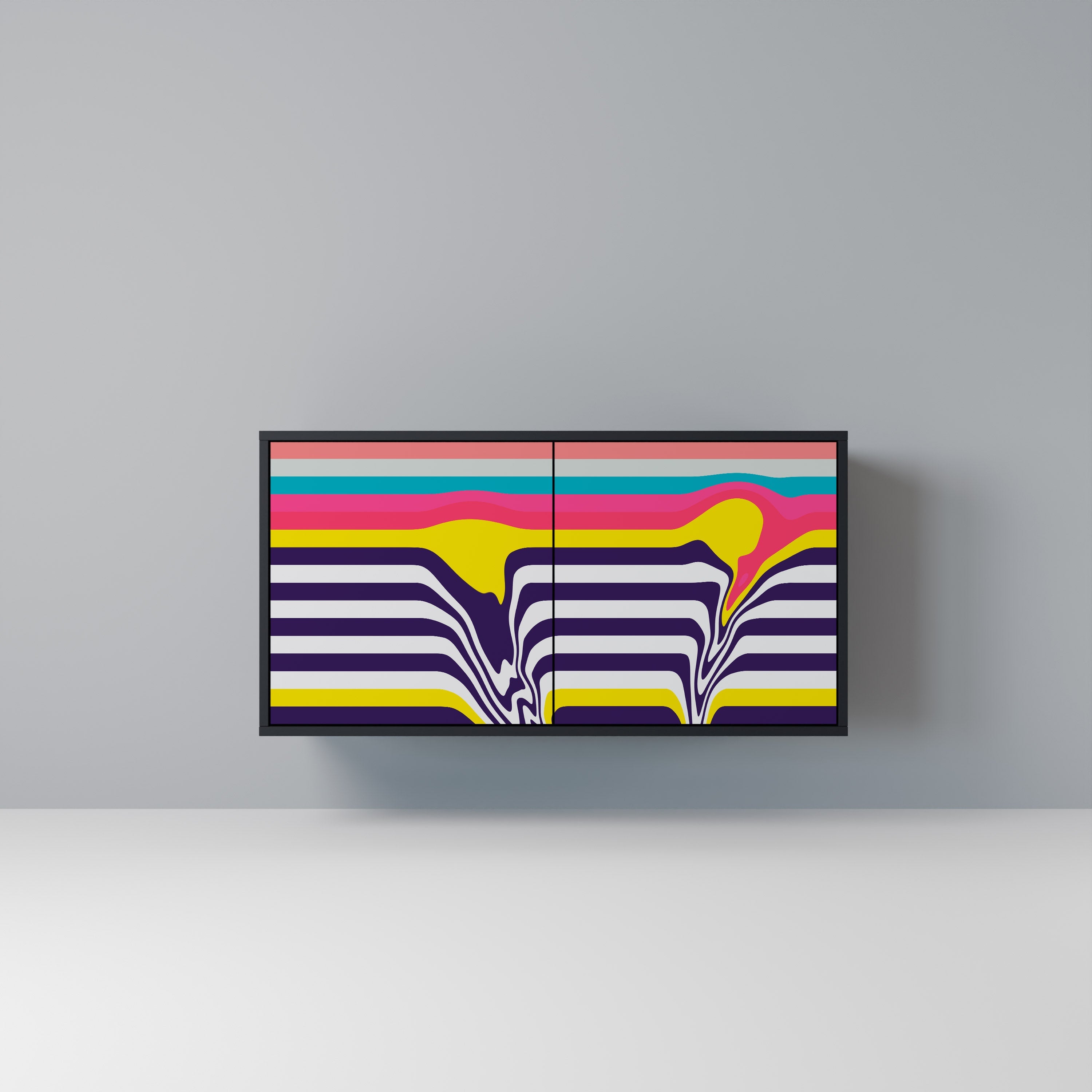 TONE COLLAPSE Aparador de 2 Portas em Acabamento Preto