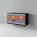 TONE COLLAPSE 2-Door Sideboard in Black Finish