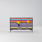 TONE COLLAPSE 2-Door Sideboard in Black Finish