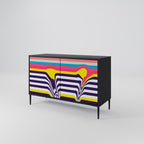 TONE COLLAPSE 2-Door Sideboard in Black Finish
