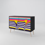 TONE COLLAPSE 2-Door Sideboard in Black Finish