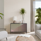 BEIGE GEOMETRY Aparador de 2 Portas em Acabamento Preto