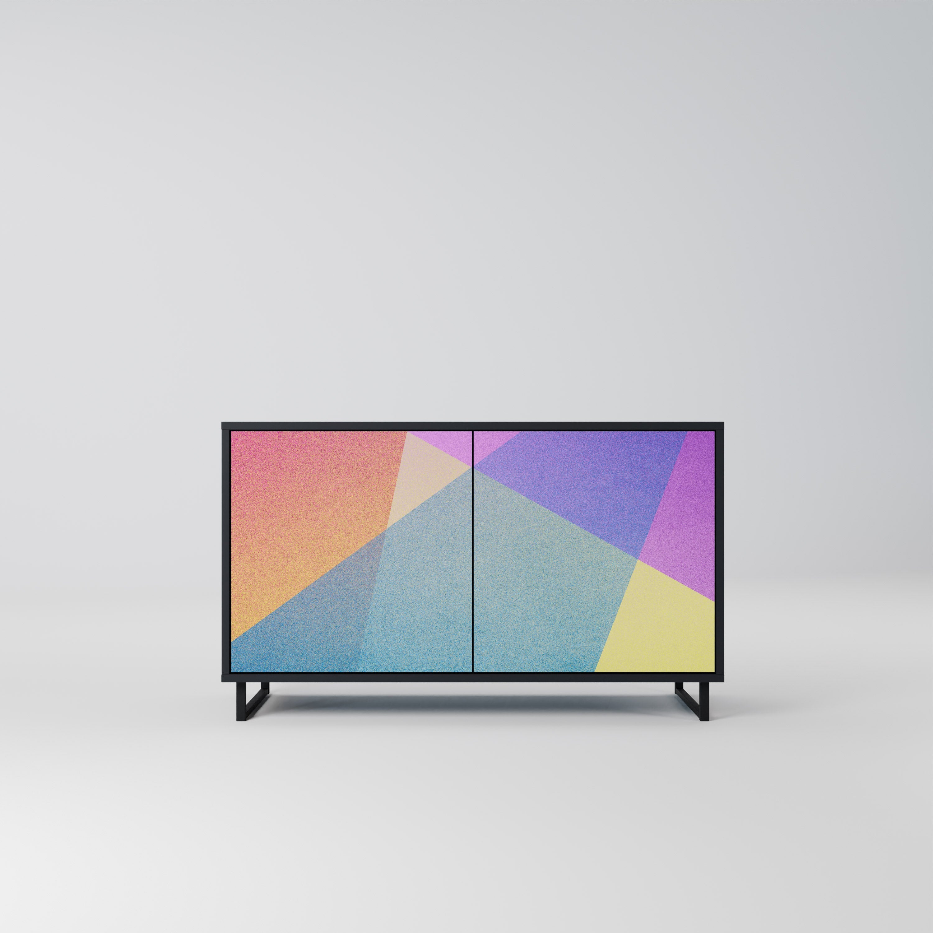 BRIGHT GEOMETRY Aparador de 2 Portas em Acabamento Preto