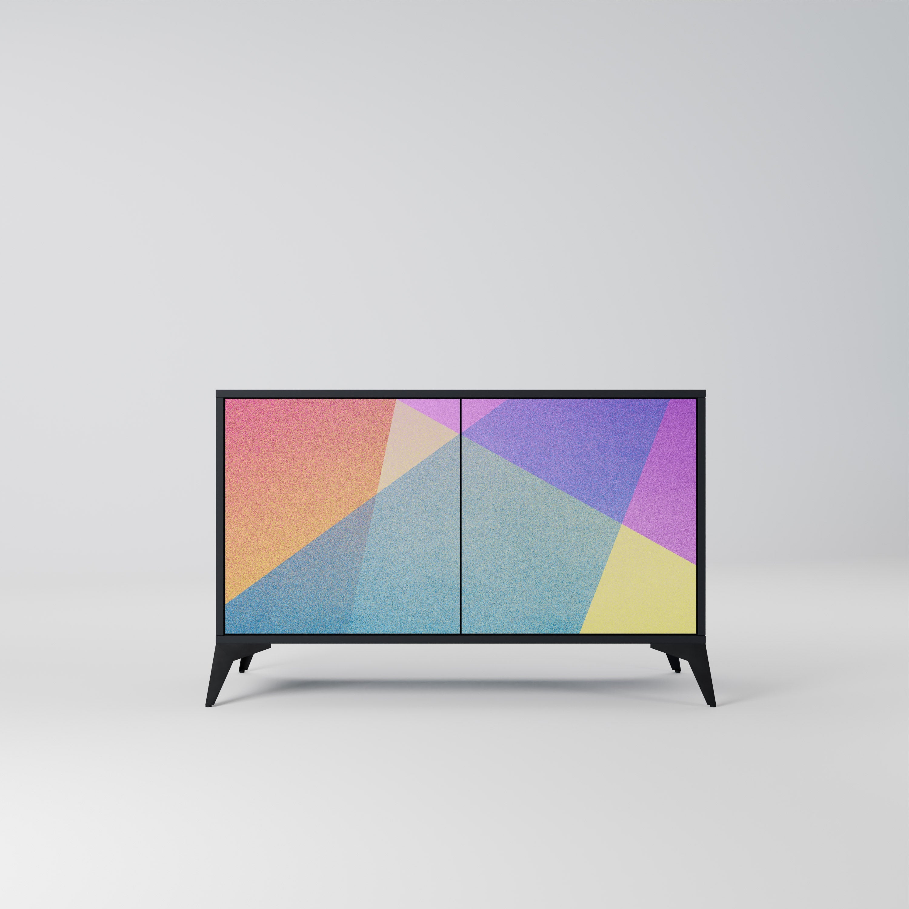 BRIGHT GEOMETRY Aparador de 2 Portas em Acabamento Preto