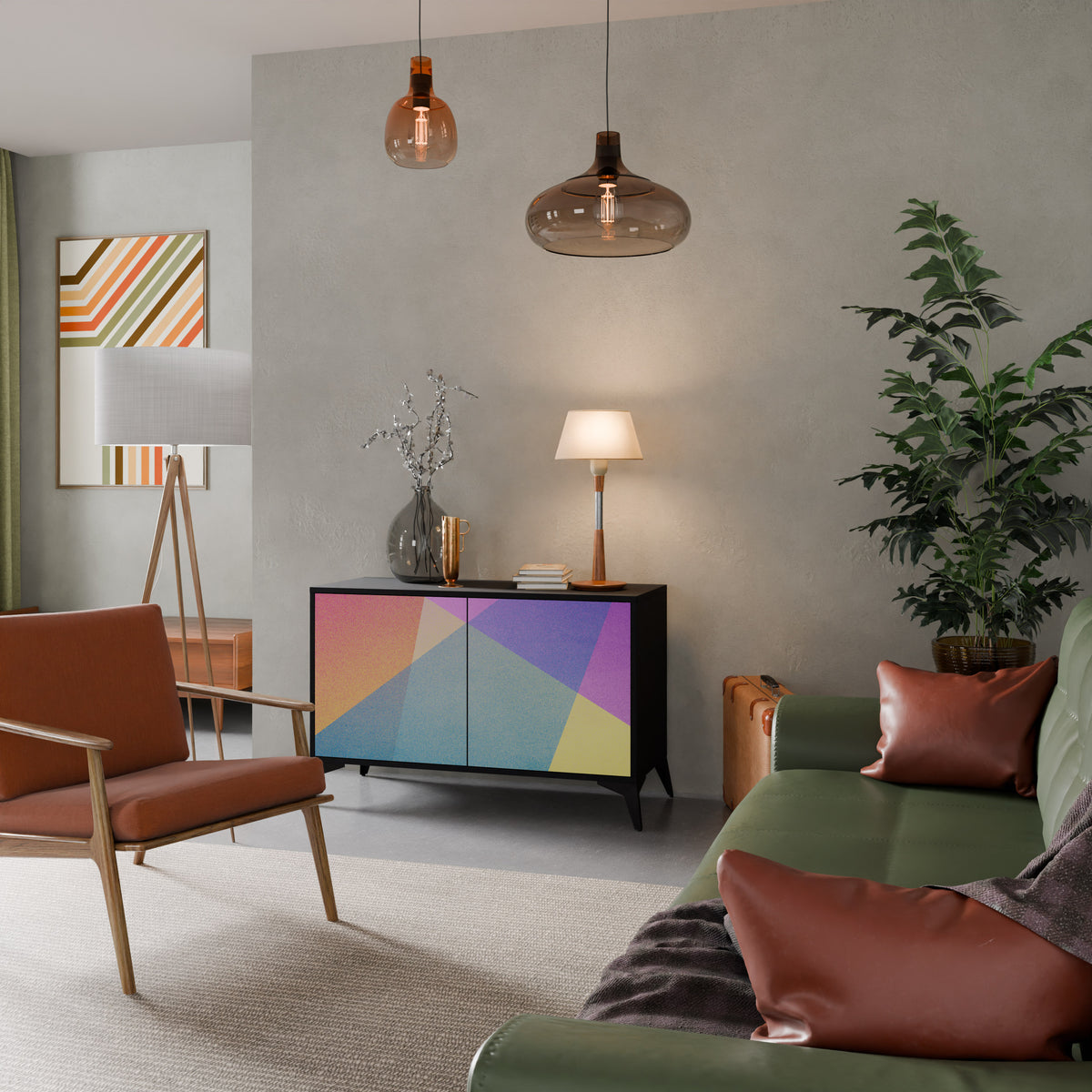 BRIGHT GEOMETRY 2-Door Sideboard