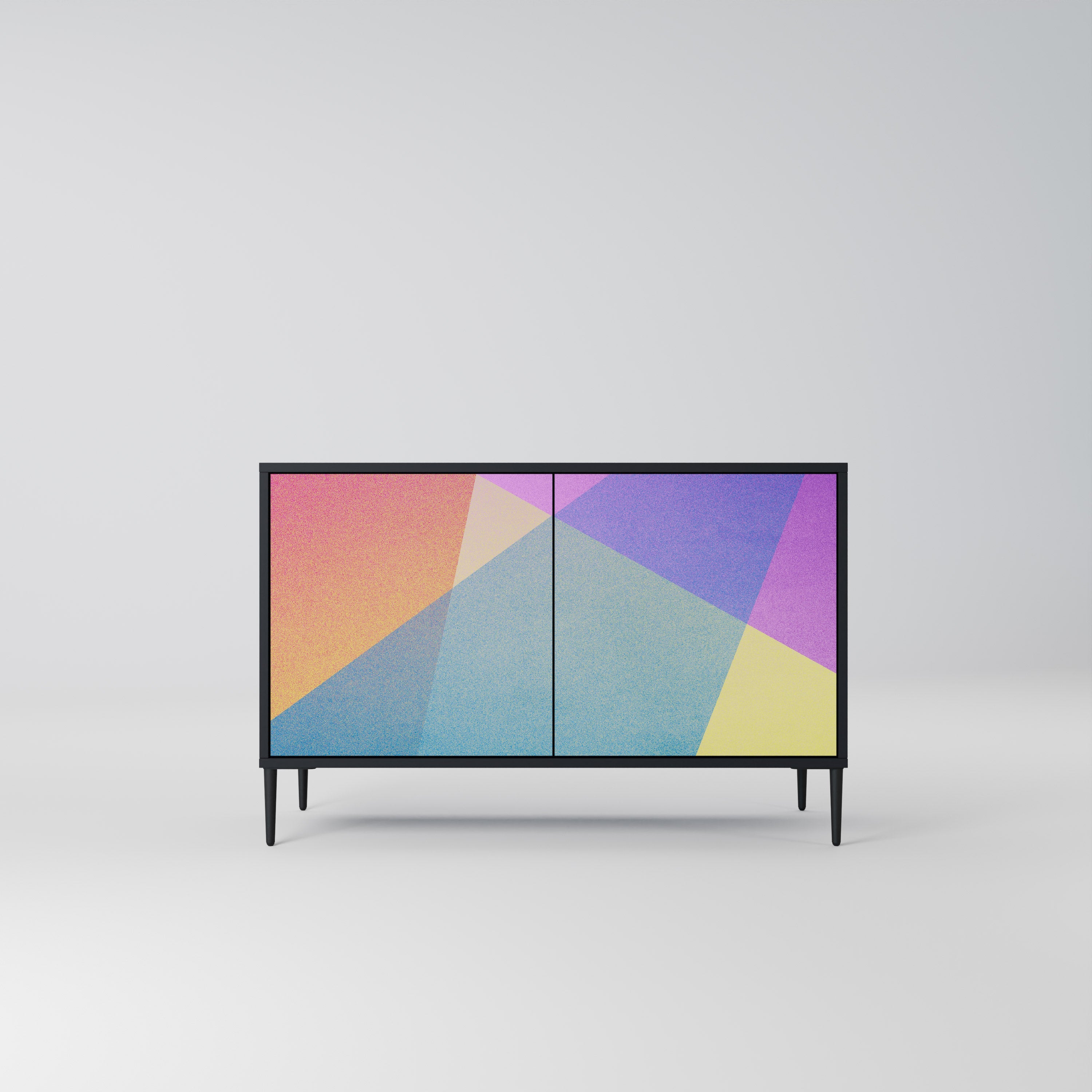 BRIGHT GEOMETRY Aparador de 2 Portas em Acabamento Preto