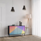 BRIGHT GEOMETRY Aparador de 2 Portas em Acabamento Preto