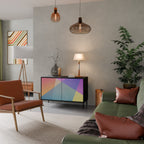 BRIGHT GEOMETRY Aparador de 2 Portas em Acabamento Preto