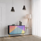 BRIGHT GEOMETRY Aparador de 2 Portas em Acabamento Preto