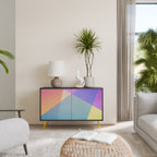 BRIGHT GEOMETRY Aparador de 2 Portas em Acabamento Preto