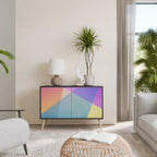 BRIGHT GEOMETRY Aparador de 2 Portas em Acabamento Preto