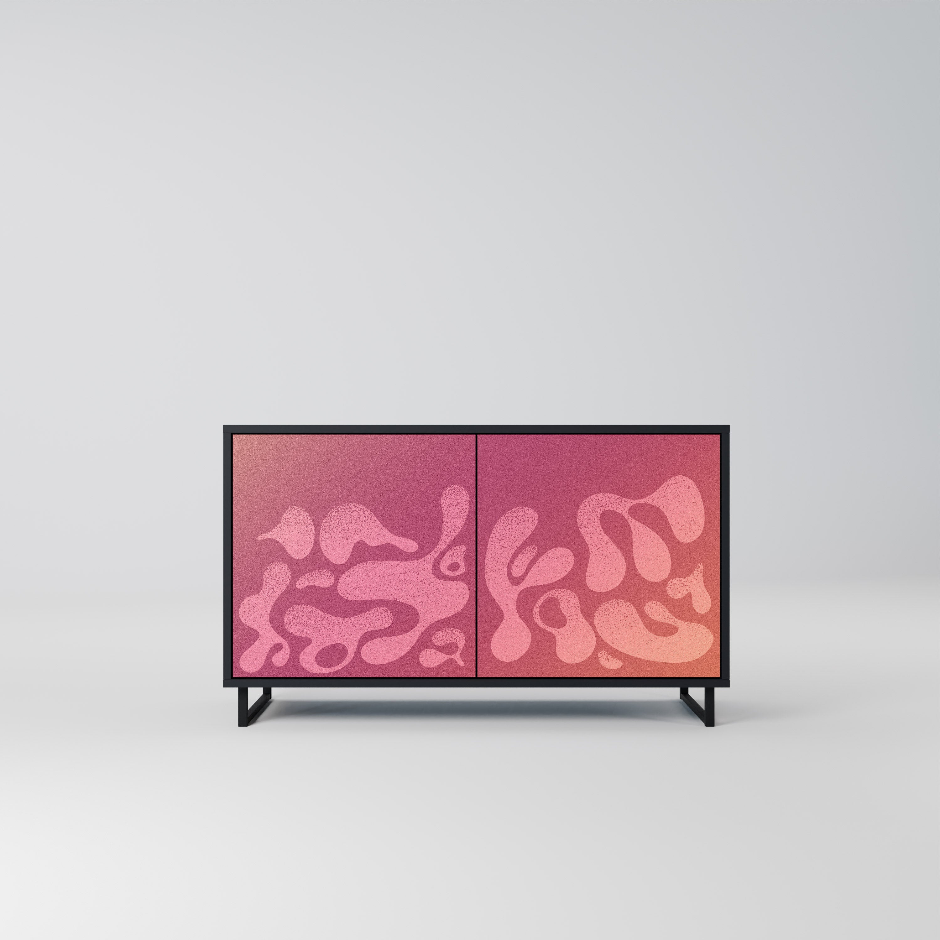 IRREGULAR PINK Aparador de 2 Portas em Acabamento Preto