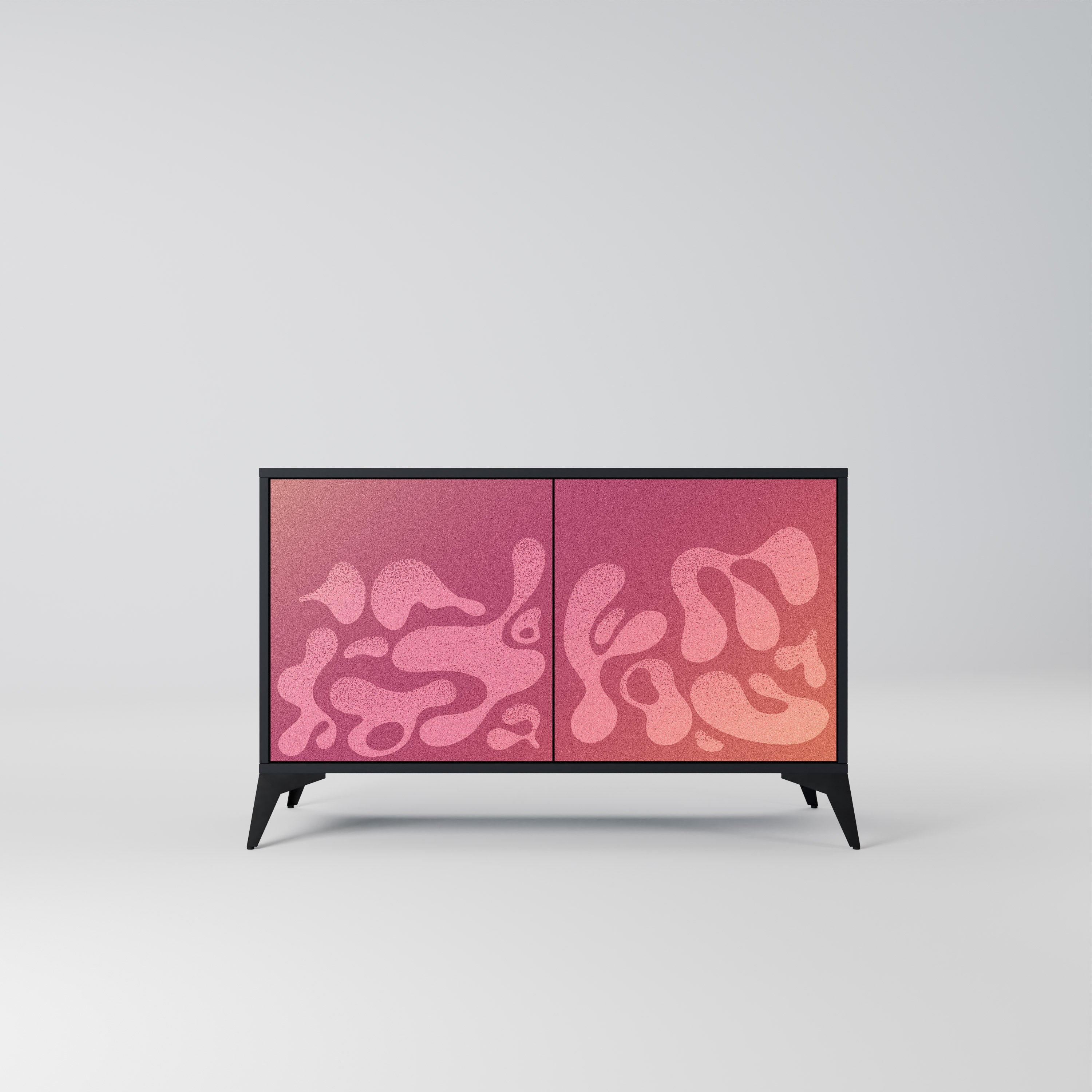 IRREGULAR PINK Aparador de 2 Portas em Acabamento Preto