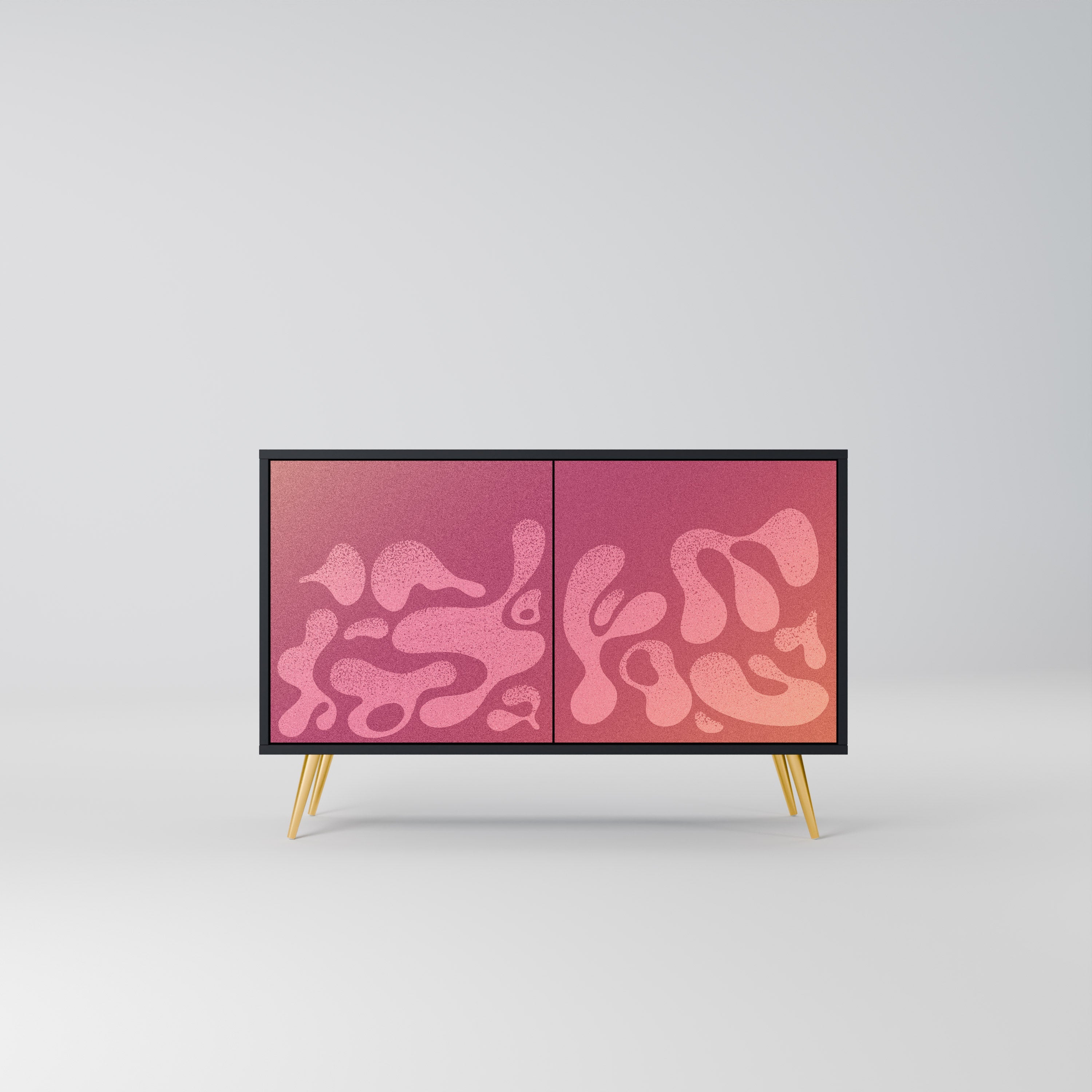 IRREGULAR PINK Aparador de 2 Portas em Acabamento Preto