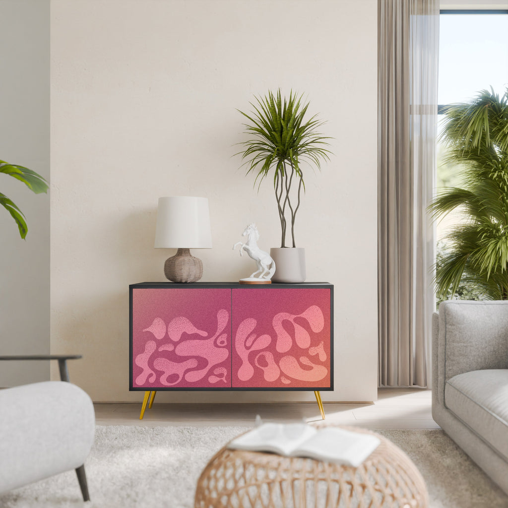 IRREGULAR PINK Aparador de 2 Portas em Acabamento Preto