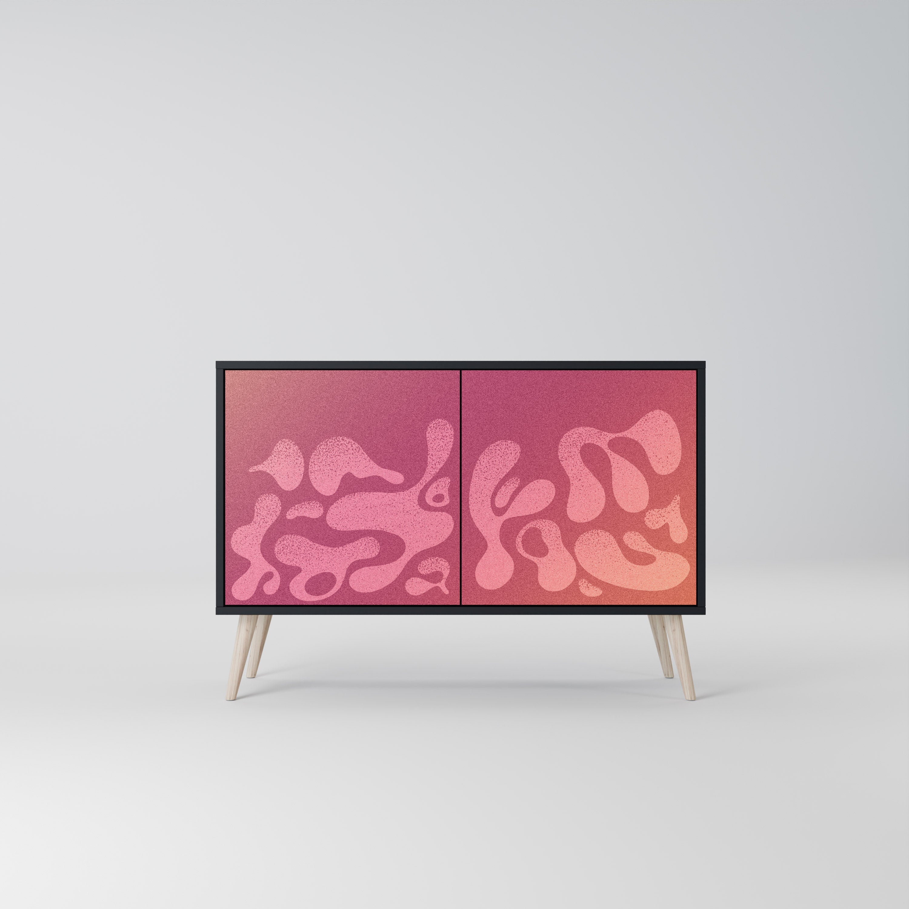 IRREGULAR PINK Aparador de 2 Portas em Acabamento Preto