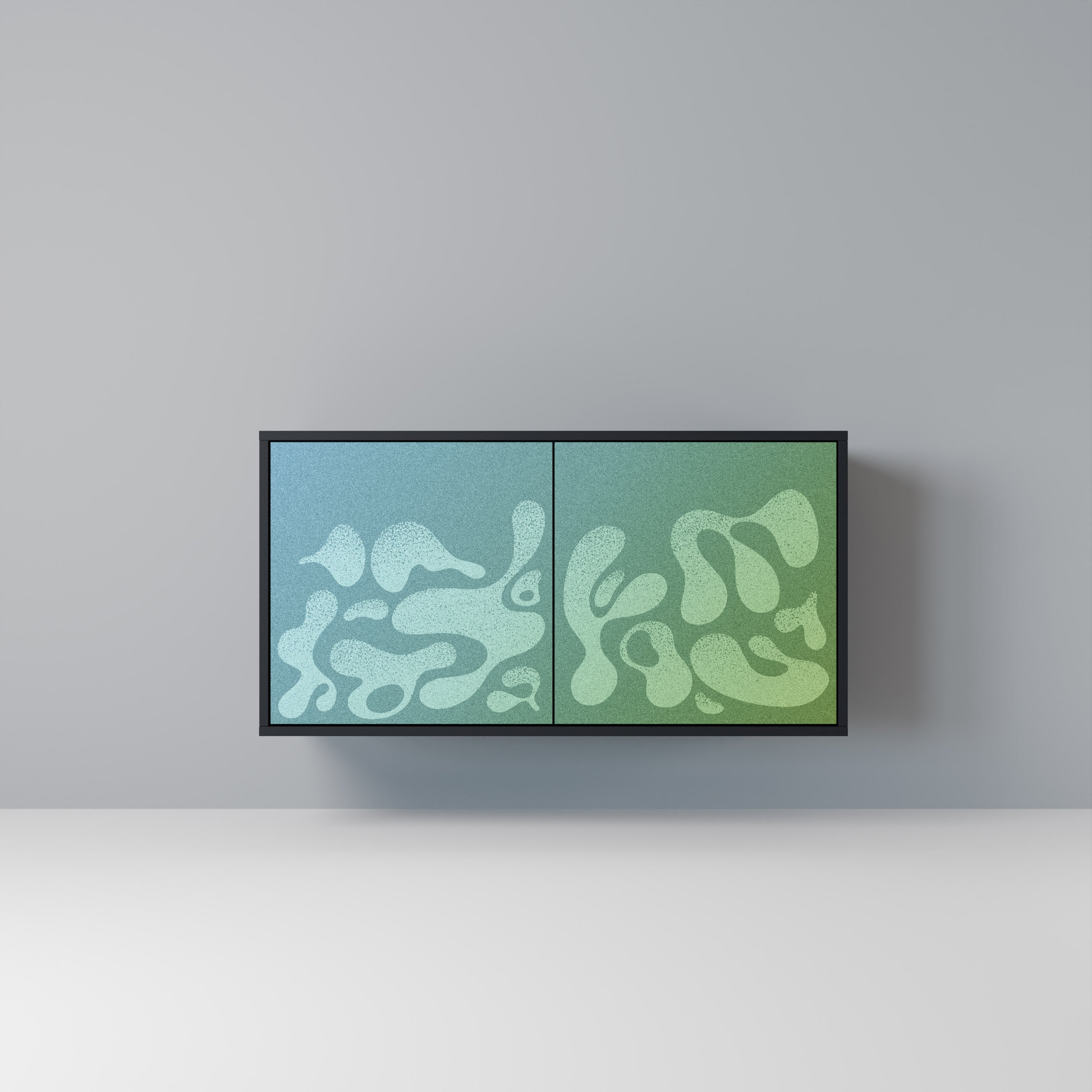 IRREGULAR BLUE Aparador de 2 Portas em Acabamento Preto