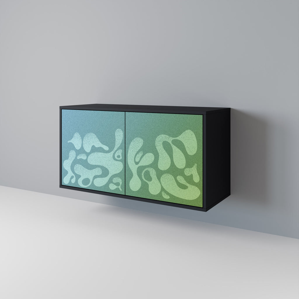 IRREGULAR BLUE Aparador de 2 Portas em Acabamento Preto