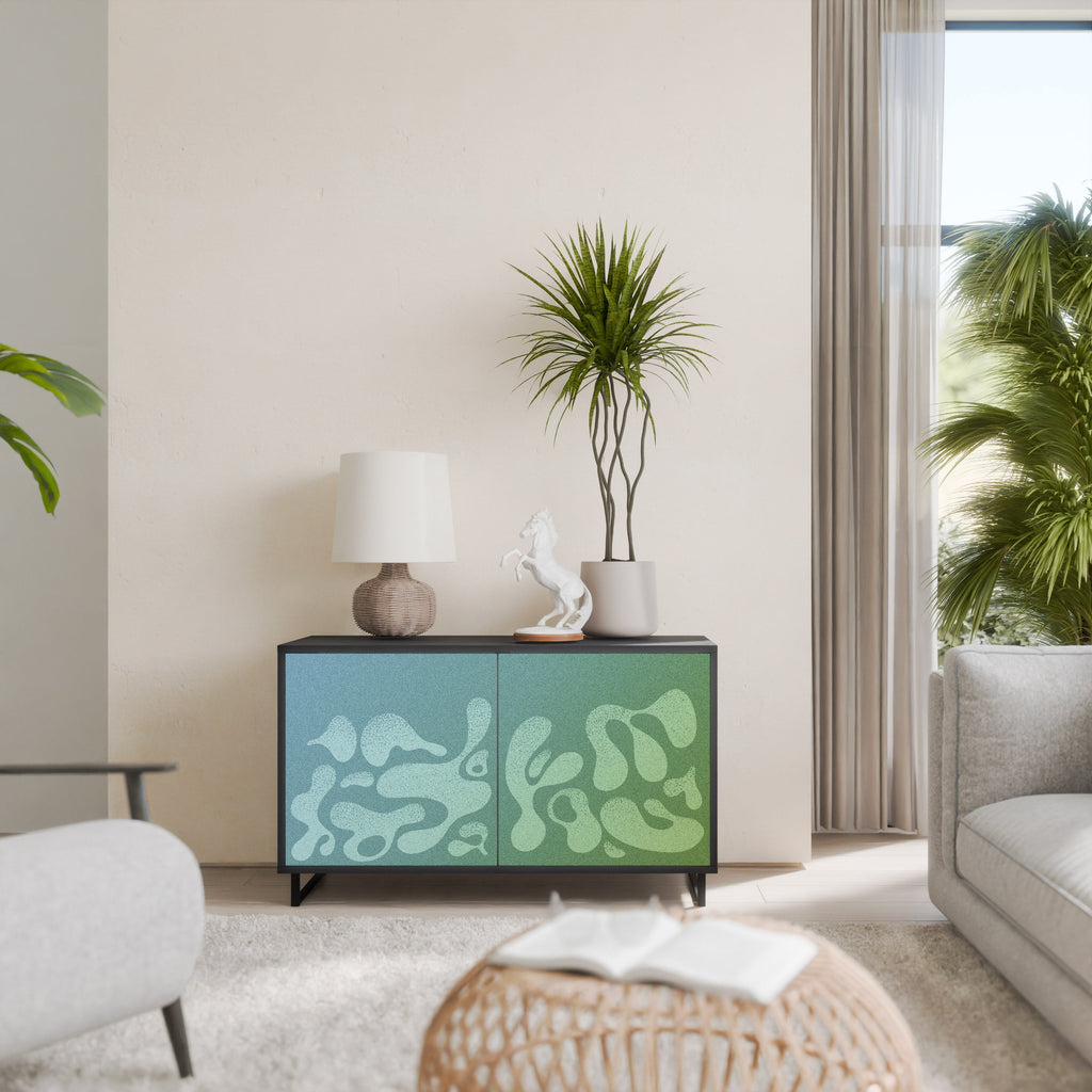 IRREGULAR BLUE Aparador de 2 Portas em Acabamento Preto