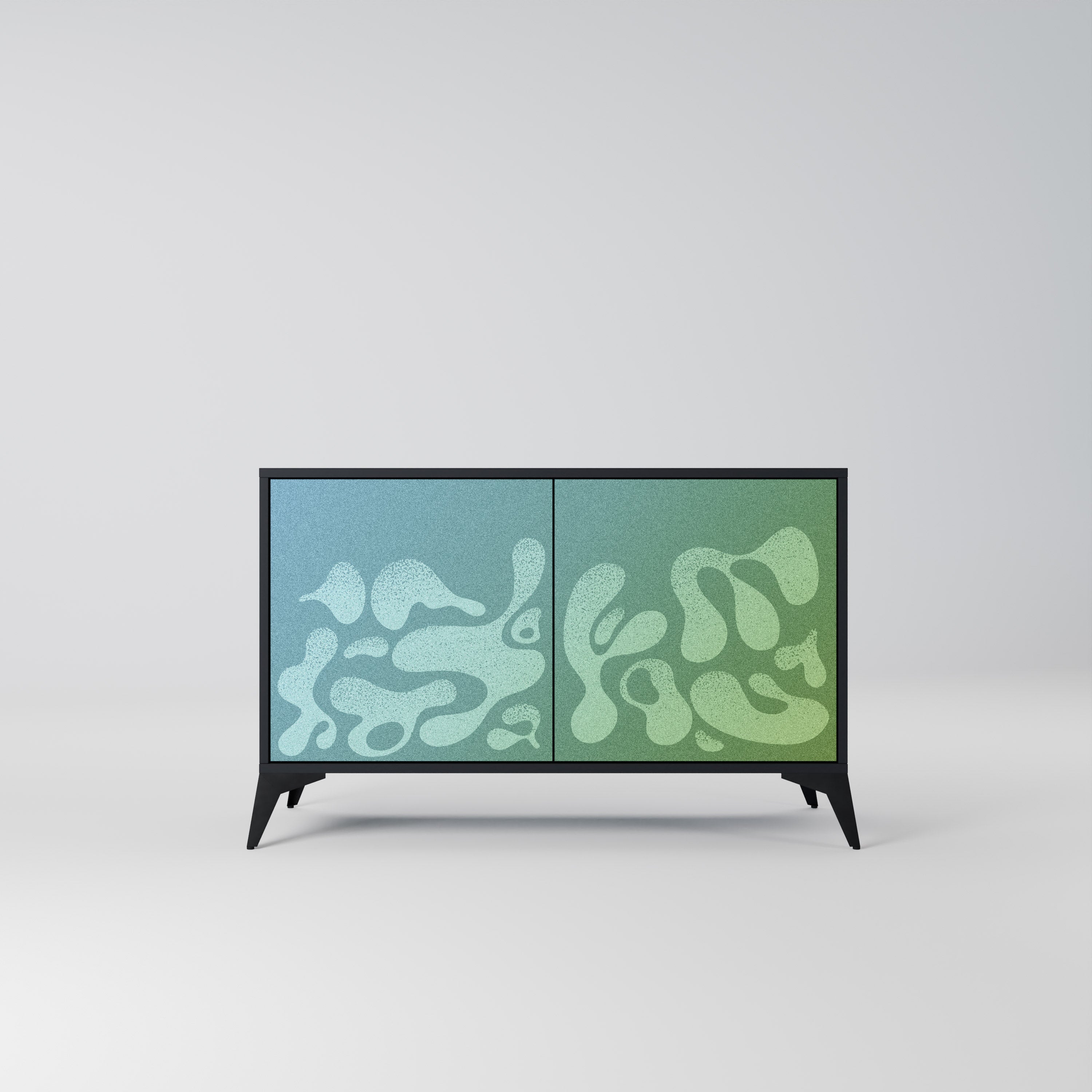 IRREGULAR BLUE Aparador de 2 Portas em Acabamento Preto