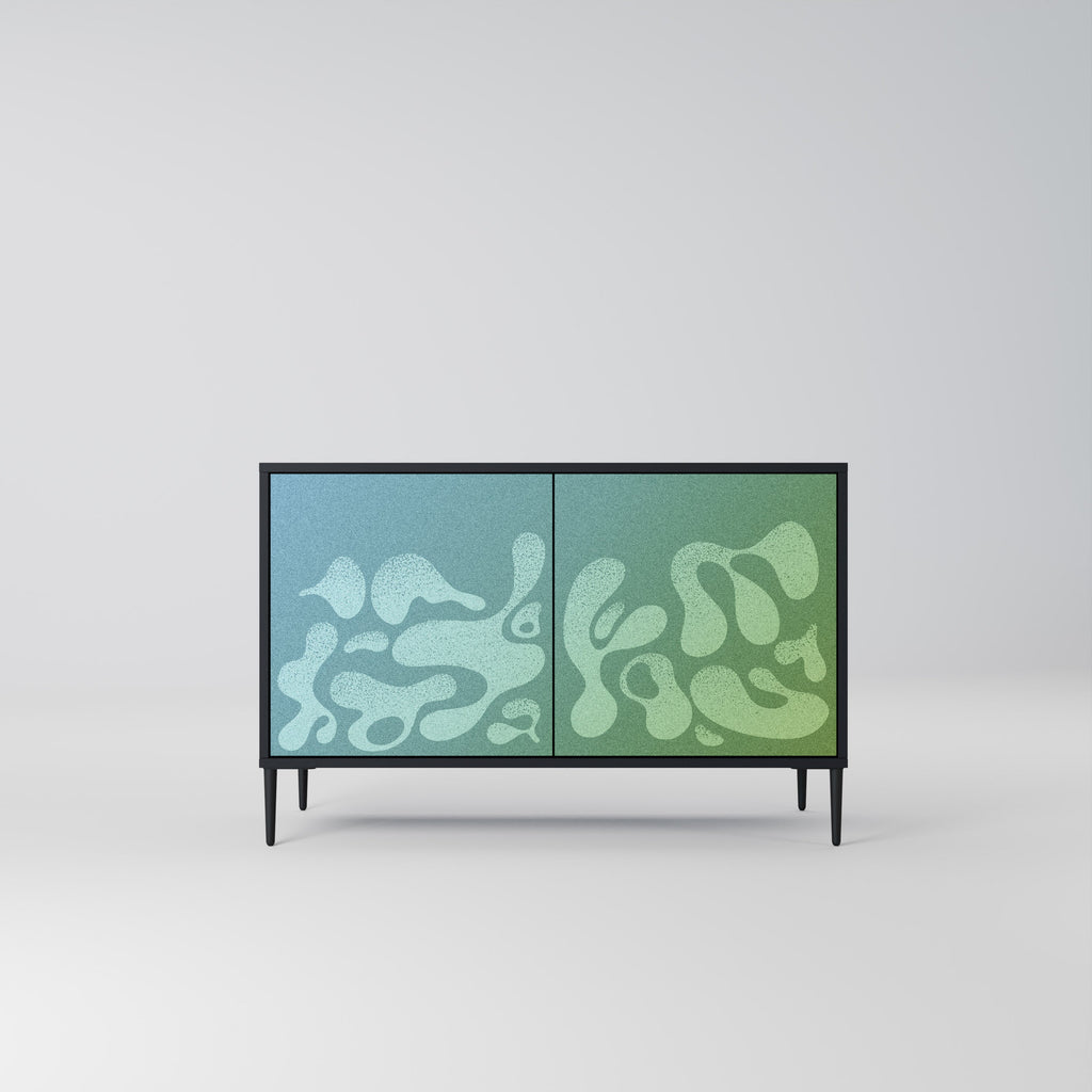 IRREGULAR BLUE Aparador de 2 Portas em Acabamento Preto