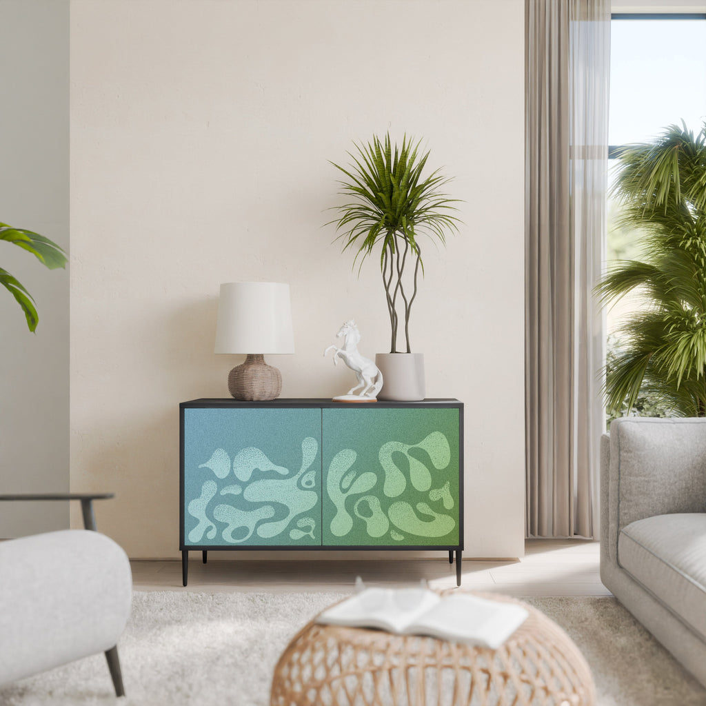 IRREGULAR BLUE Aparador de 2 Portas em Acabamento Preto