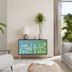 IRREGULAR BLUE Aparador de 2 Portas em Acabamento Preto