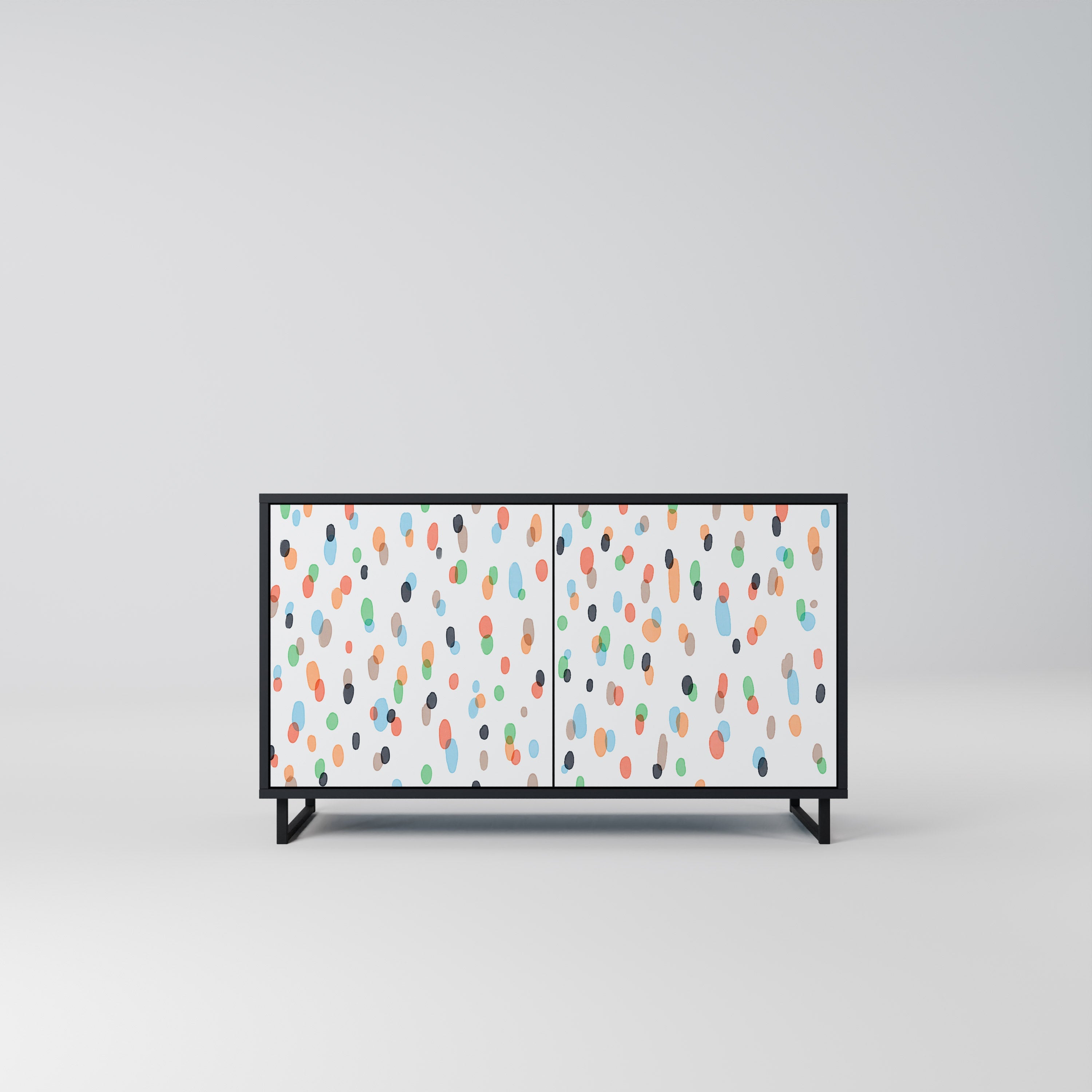 ENERGETIC SPOTS Aparador de 2 Portas em Acabamento Preto