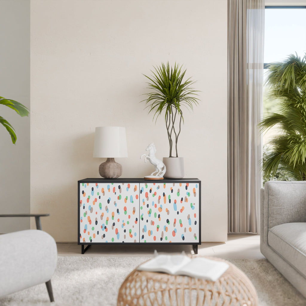 ENERGETIC SPOTS Aparador de 2 Portas em Acabamento Preto