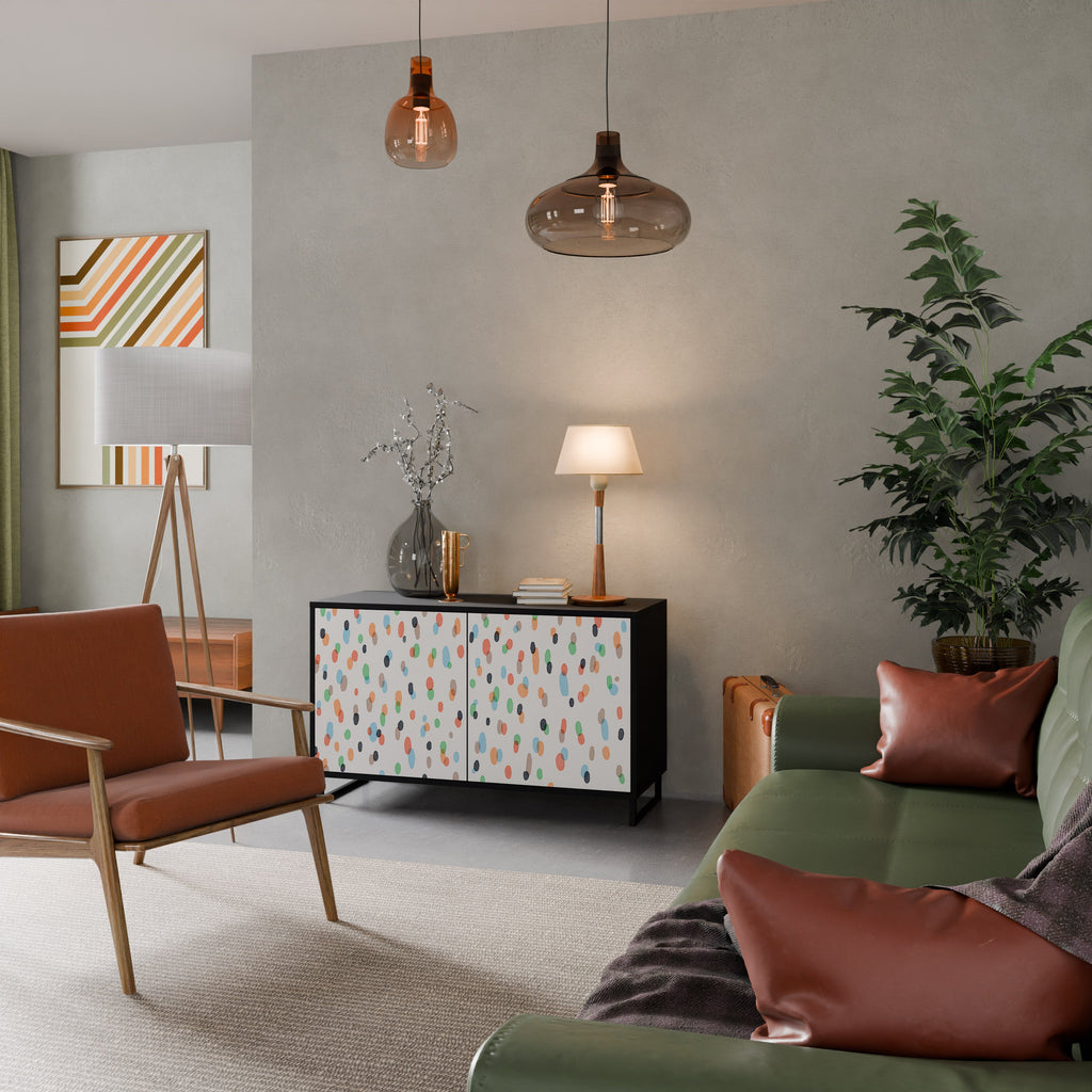 ENERGETIC SPOTS Aparador de 2 Portas em Acabamento Preto