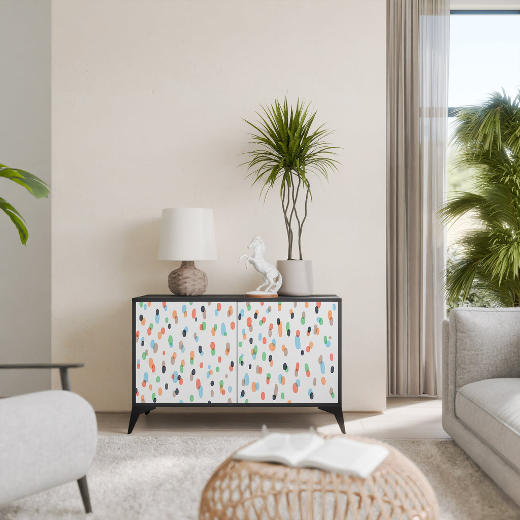 ENERGETIC SPOTS Aparador de 2 Portas em Acabamento Preto