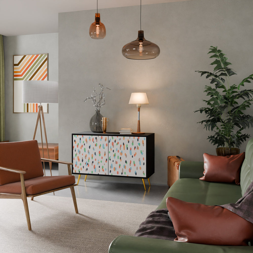 ENERGETIC SPOTS Aparador de 2 Portas em Acabamento Preto