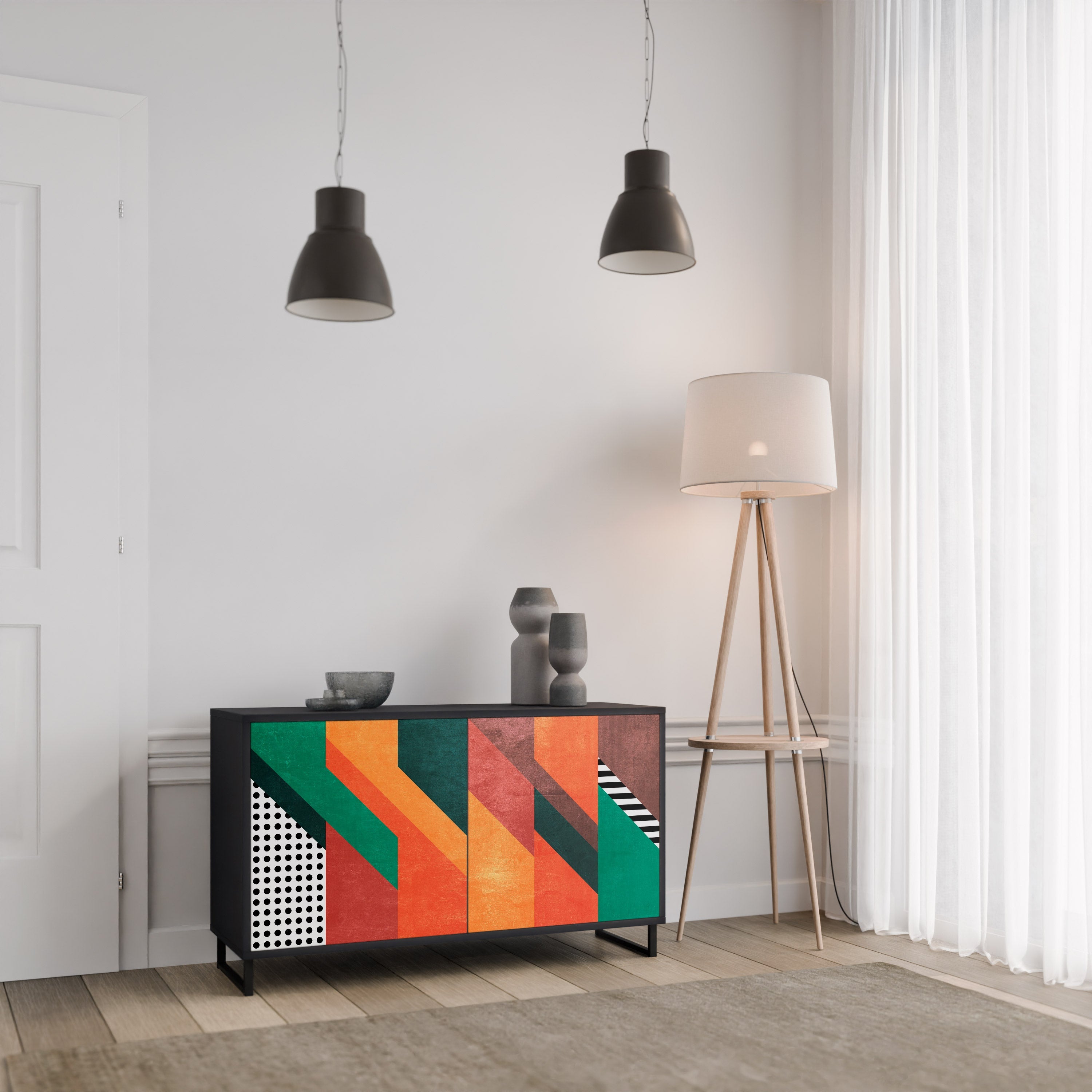 MAKESHIFT ARTISTRY 2-Door Sideboard in Black Finish