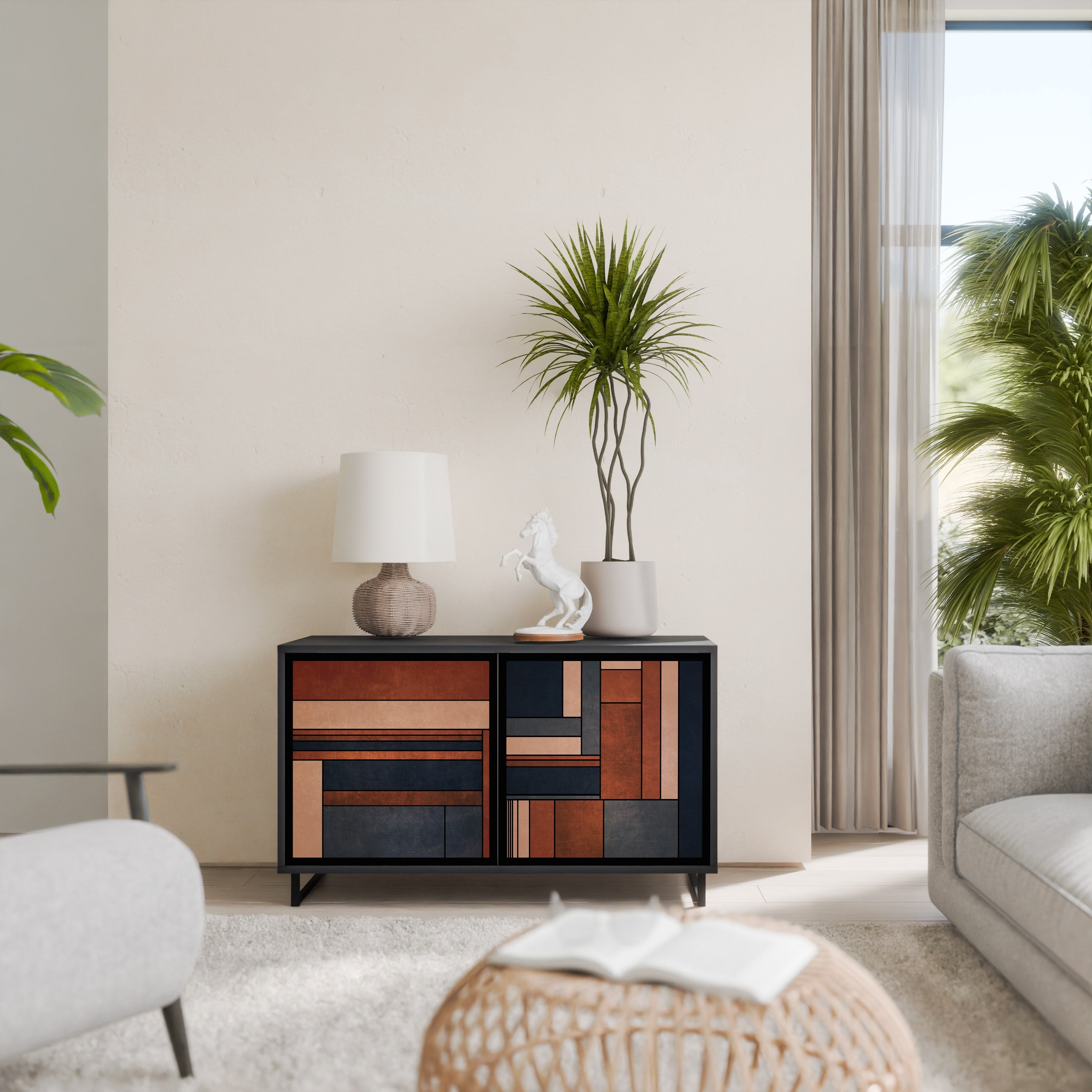 INTREPID FORMATION Aparador de 2 Portas em Acabamento Preto