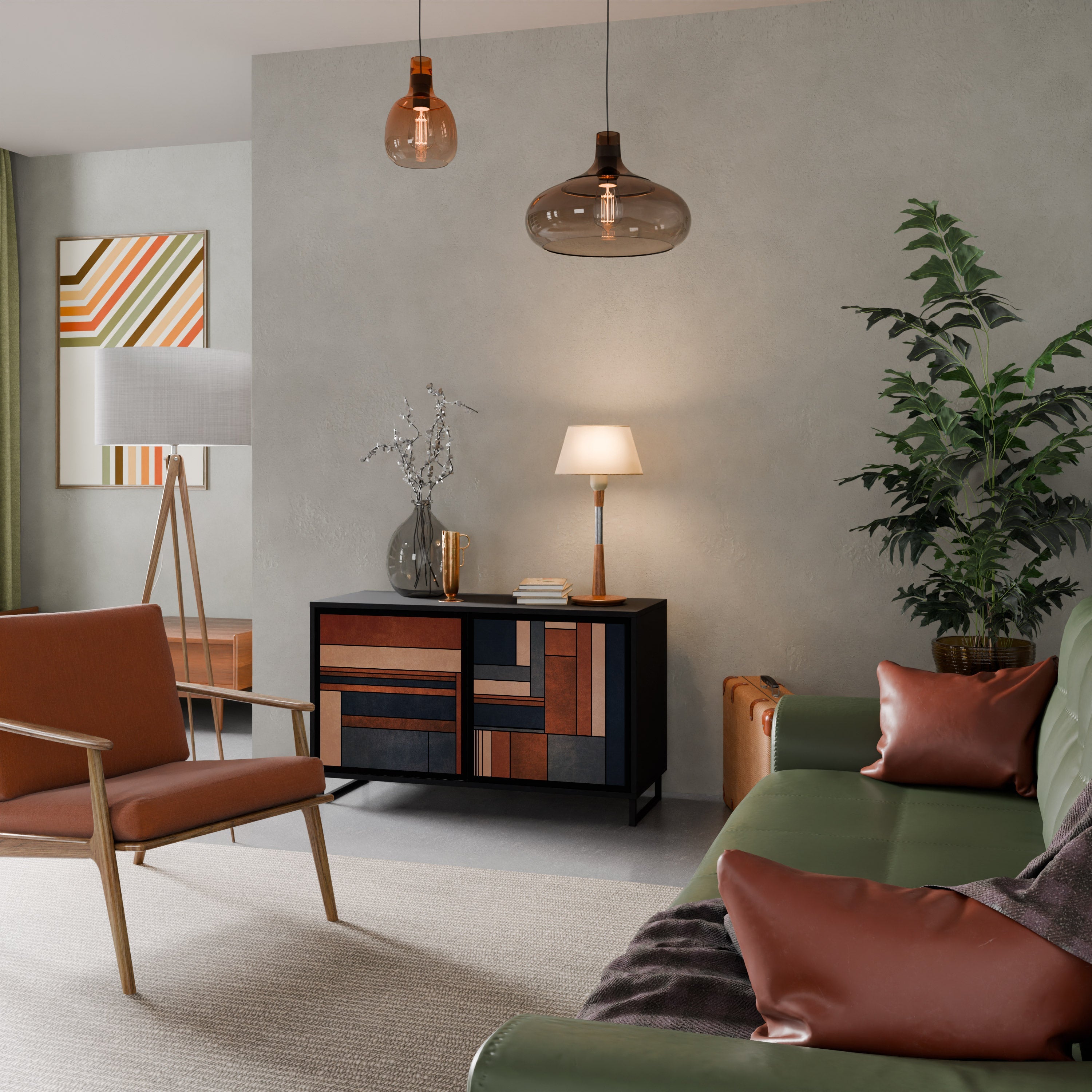 INTREPID FORMATION Aparador de 2 Portas em Acabamento Preto