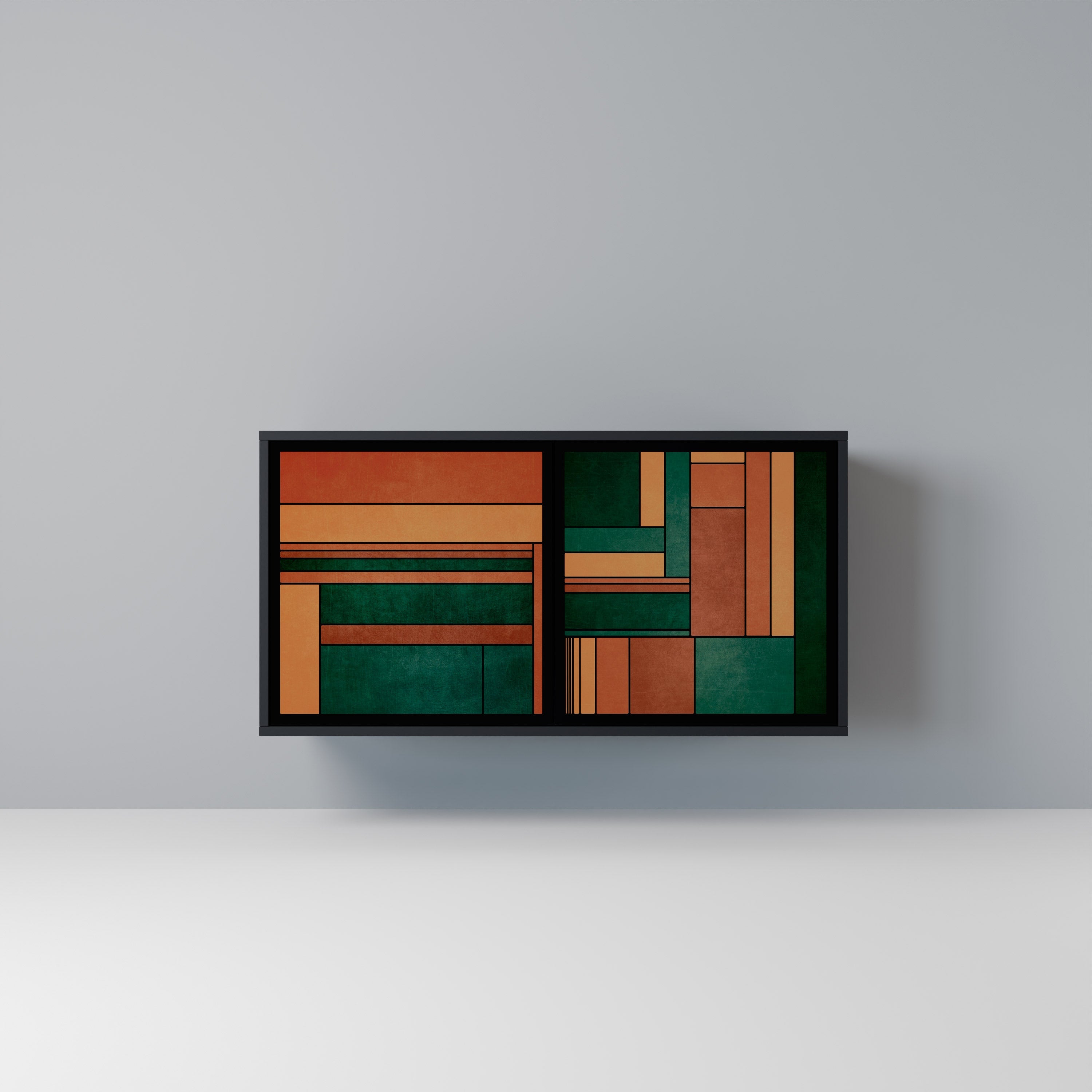 EARTHY FIGURES Aparador de 2 Portas em Acabamento Preto