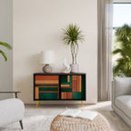 EARTHY FIGURES Aparador de 2 Portas em Acabamento Preto