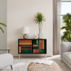 EARTHY FIGURES Aparador de 2 Portas em Acabamento Preto