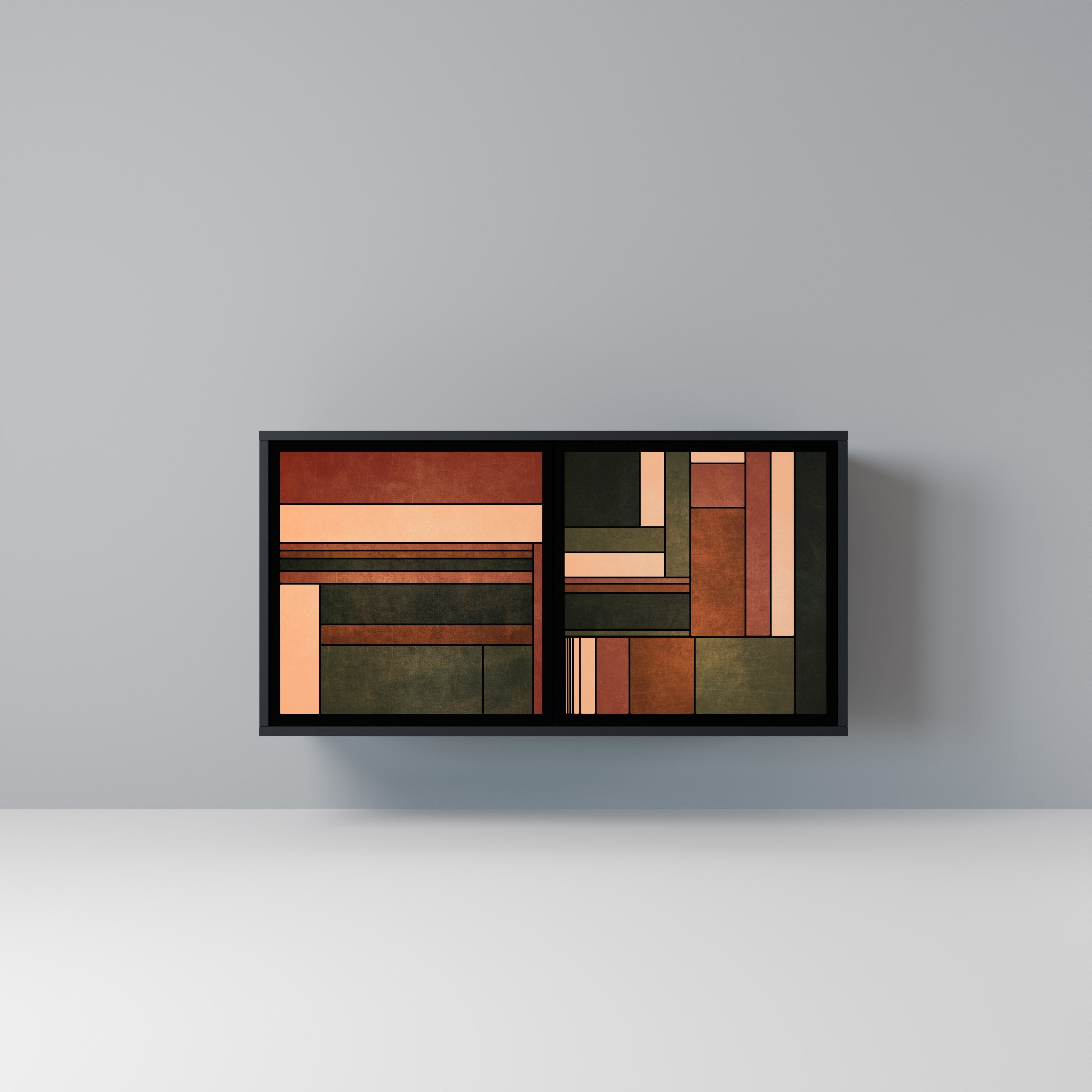 FIGURES OF NATURE Aparador de 2 Portas em Acabamento Preto