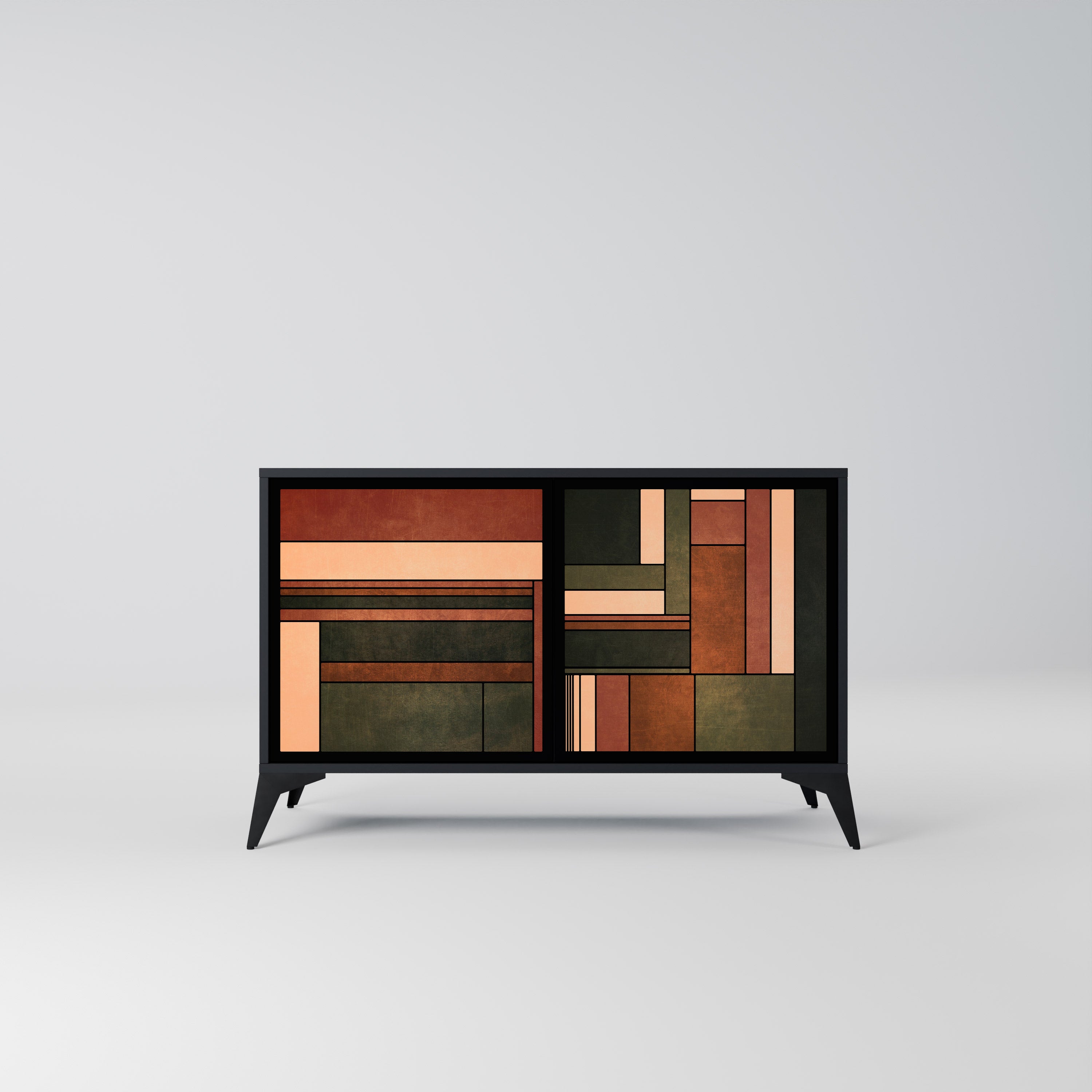 FIGURES OF NATURE Aparador de 2 Portas em Acabamento Preto